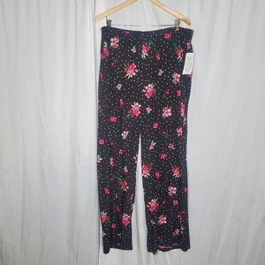♤ Woman Within Elastic Waist Floral Print Pull On Pants Size 22W NWT